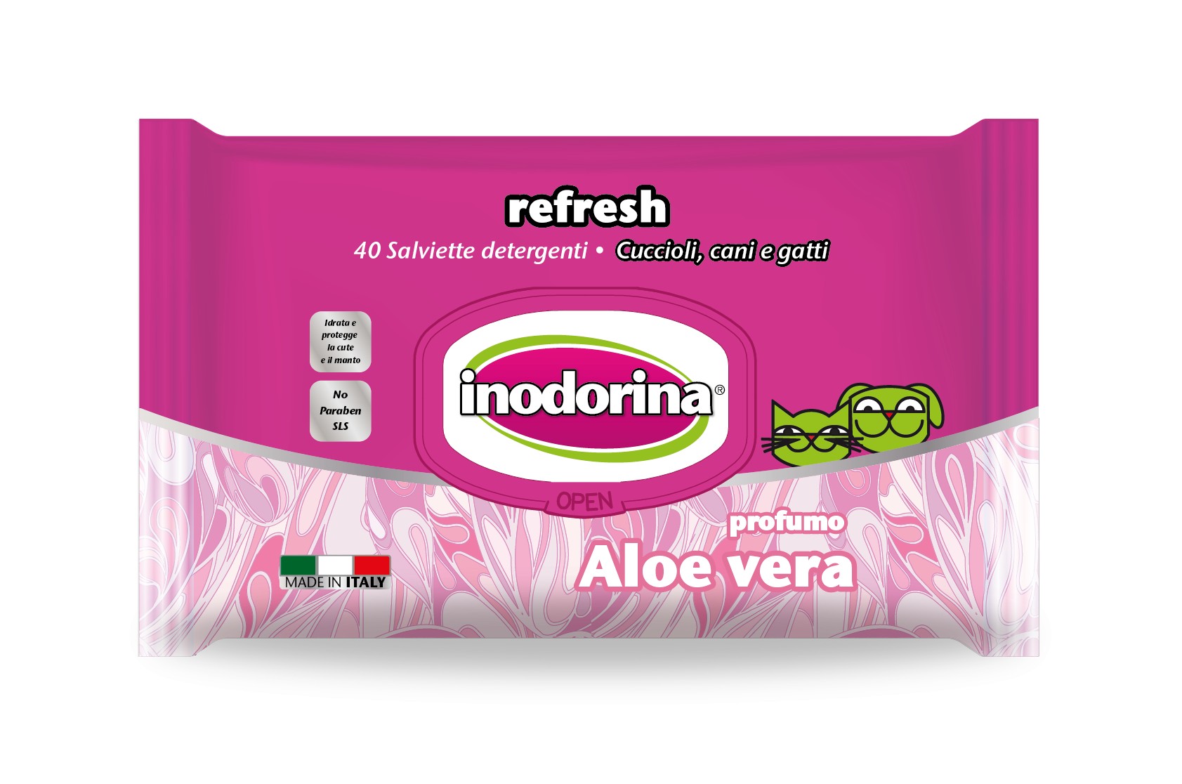 inodorina toallita Refresh Aloe Vera 40 pz   Gato,Perro Inodorina
