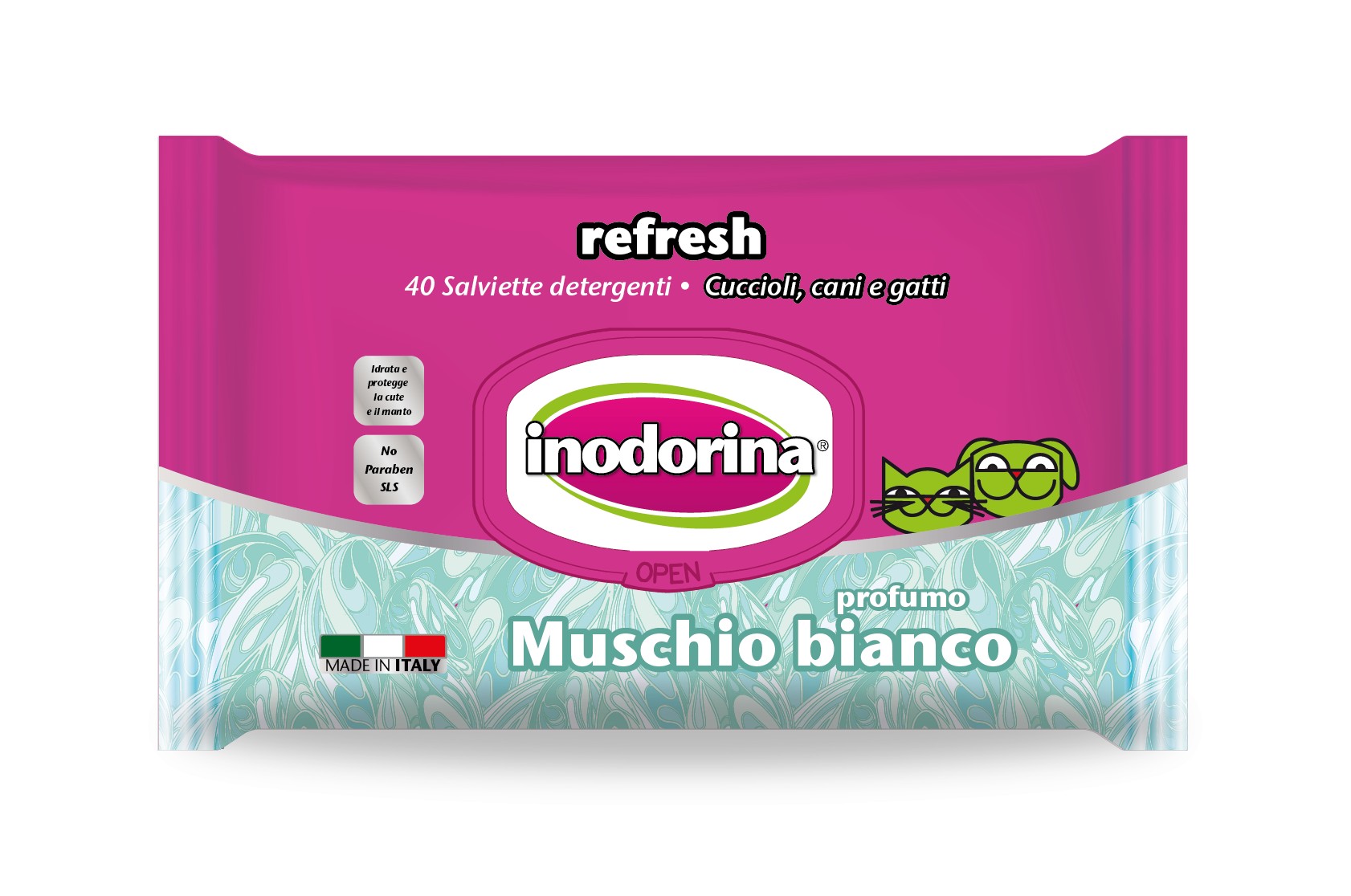 inodorina toallita Refresh Muschio 40 pz   Gato,Perro