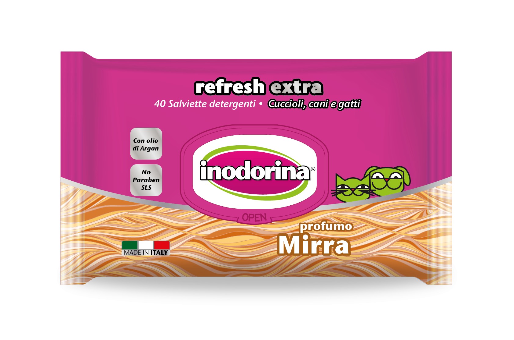 inodorina toallita Refresh eXtra -Mirra 40pz   Gato,Perro Inodorina