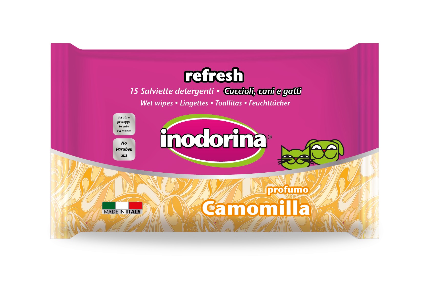inodorina toallita Refresh Camomilla 15 pz   Gato,Perro Inodorina
