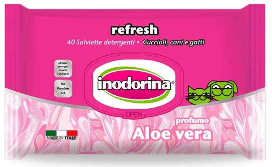 Inodorina Toallitas Refresh Aloe Vera 100 Unid   Gato,Perro Inodorina