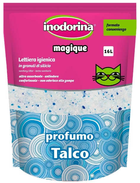 Inodorina Magique Lecho Perfumado Talco 16ltr   Gato