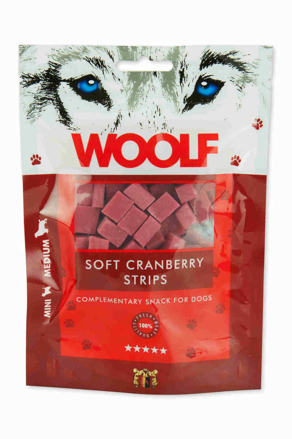 Woolf Soft Cranberry Strips 100g   Perro Woolf