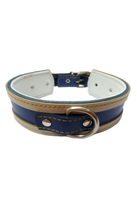 Collar Galgo Azul Borde Natural 40x4cm