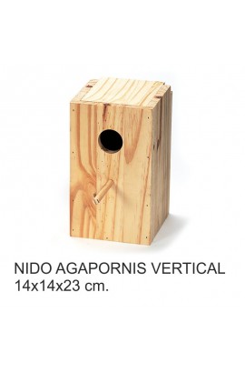 NIDO MADERA AGAPORNIS Vertical 14x14x23 cm.
