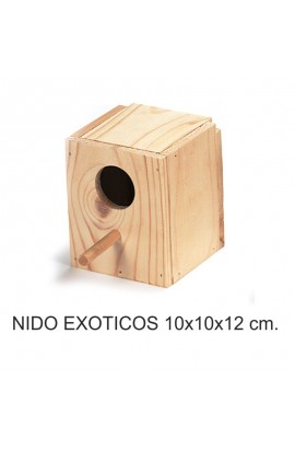 NIDO MADERA EXOTICOS 10x10x12 cm.