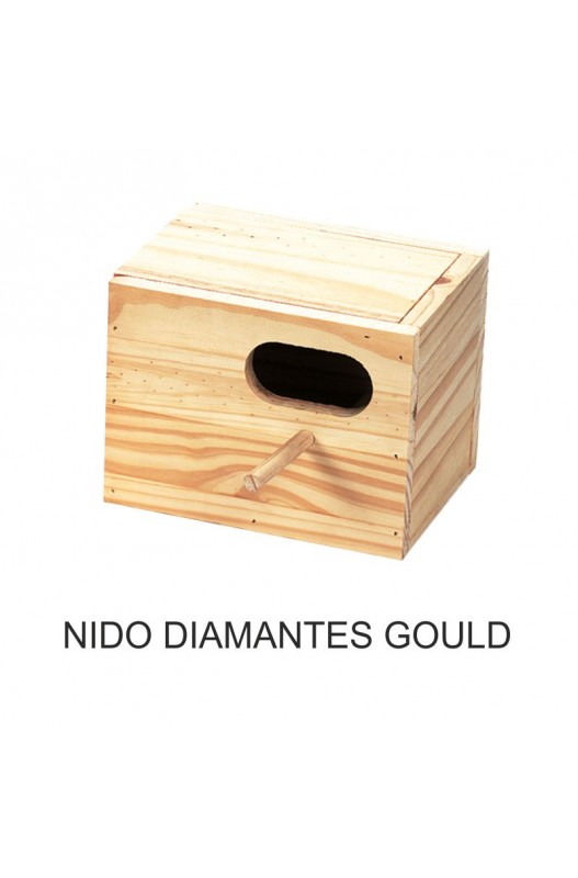 NIDO MADERA DIAMANTES GOULD 19x15x15 cm.