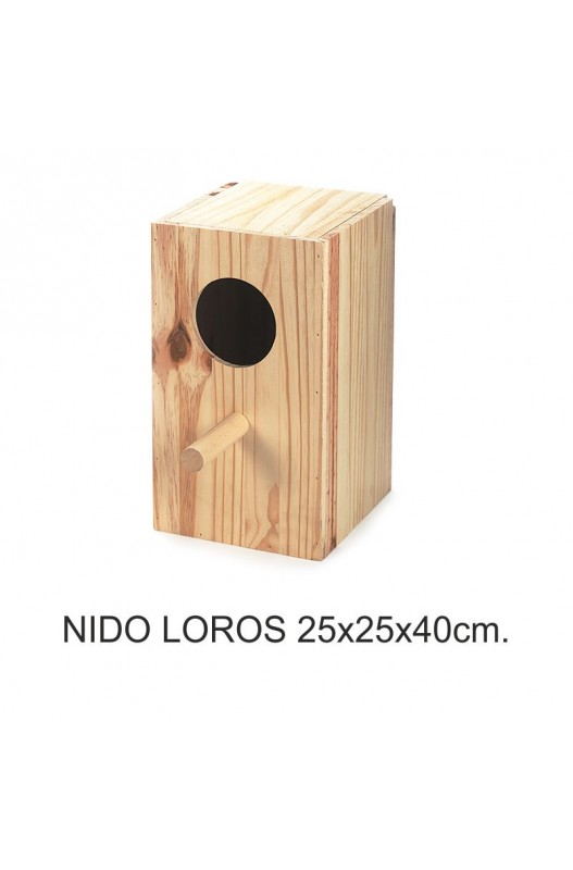 NIDO MADERA LOROS 25x25x40 cm.